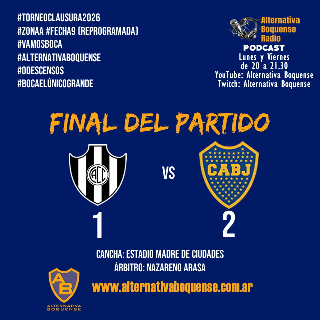 alter_boquense's tweet photo. #TorneoApertura2026 #Boca le ganó a Central Córdoba pero no llegó a quedar líder de la Zona A

#BocaJuniors #VamosBoca #CrespiEsBoca #LaBombonera #LaBocaConCrespi #BocaElÚnicoGrande #0Descensos #Lubrimota #HerramientasMota #mota 

https://t.co/cthNny0JqK https://t.co/GZuR7swu7Y