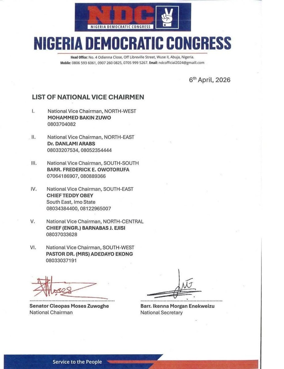 Nigeria Democratic Congress tweet media