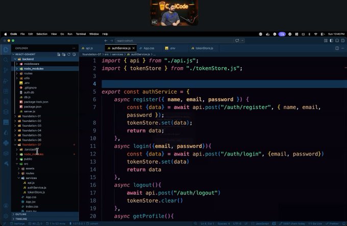 Jatin_17824's tweet image. Day 45: Web Dev Cohort! 🚀
Today was all about connecting the dots: 
✅React Hook Form &amp;amp; TanStack Router
✅ Custom AuthService
✅ Axios &amp;amp; API integration

@Hiteshdotcom @piyushgarg_dev @devwithjay @yntpdotme @ChaiCodeHQ @surajtwt_ @nirudhuuu @BlazeisCoding #ChaiCode #WebDev