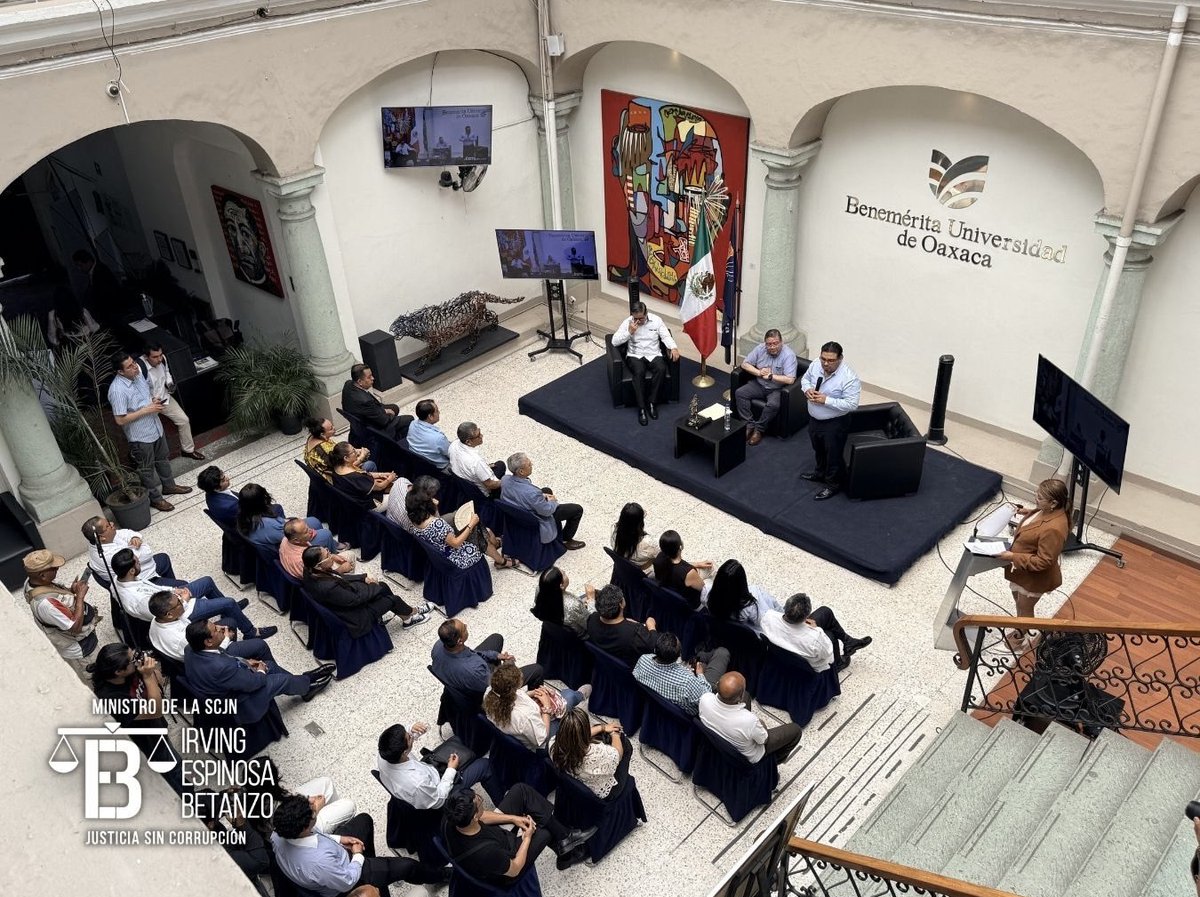 IrvingEspinosa_'s tweet photo. 1/2 Gracias a todas las personas que hicieron posible este espacio de diálogo en la Benemérita Universidad de Oaxaca. Escuchar, intercambiar ideas y contrastar perspectivas fortalece una justicia más consciente de la realidad y de las necesidades sociales. https://t.co/QTpPKVpG84