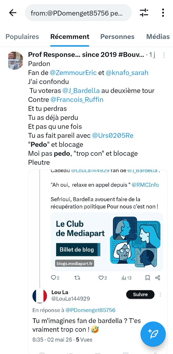 PDomenget85756's tweet image. Le #troll 
Le #troll se doit d être original 
S il est aussi prévisible qu une mauvaise IA, le #troll est un raté 

"#prof = pedo" c est d un prévisible 

Jaloux @muga_rob