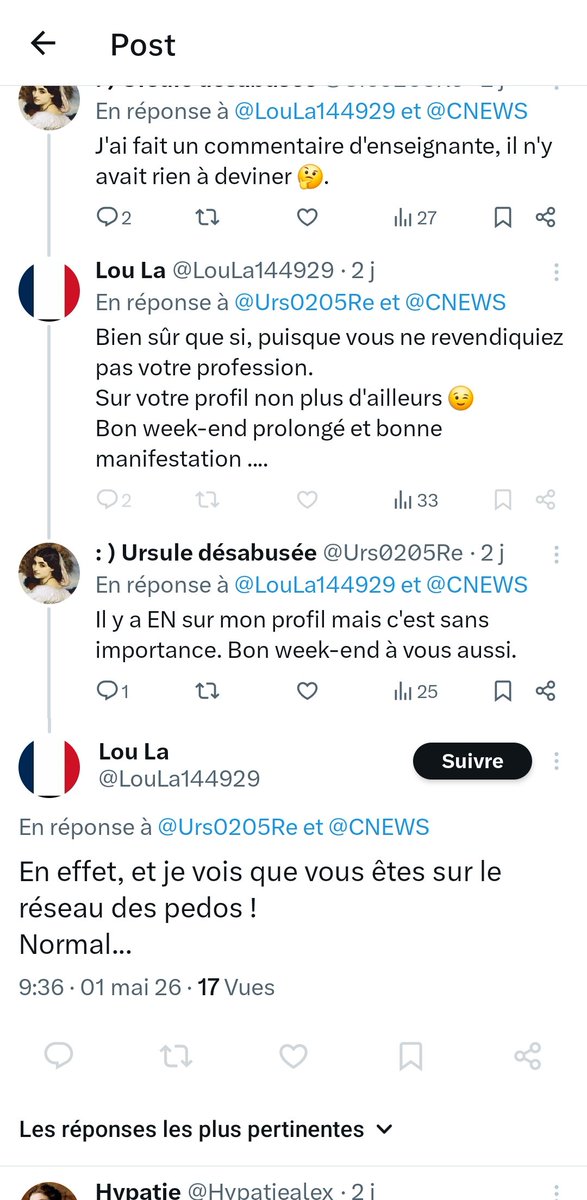 PDomenget85756's tweet image. Le #troll 
Le #troll se doit d être original 
S il est aussi prévisible qu une mauvaise IA, le #troll est un raté 

"#prof = pedo" c est d un prévisible 

Jaloux @muga_rob