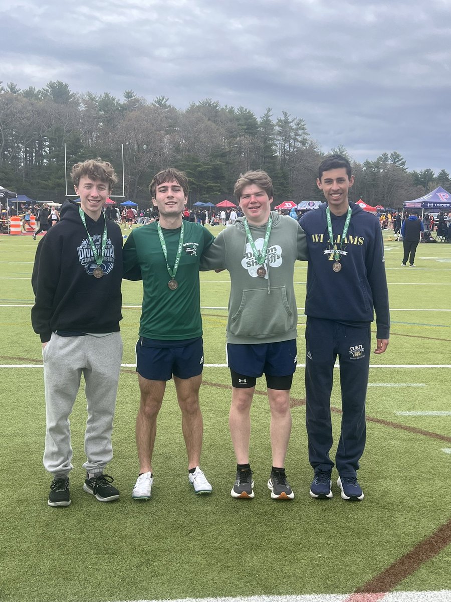 AWHS_Track's tweet photo. Congratulations to the 4x 800 Relay Team for placing 7th at The MSTCA D4 Relays: Nick Antonellis, Joe Mento, Charlie Scully, and Raphael Daghlian! https://t.co/FenxyhwWE1