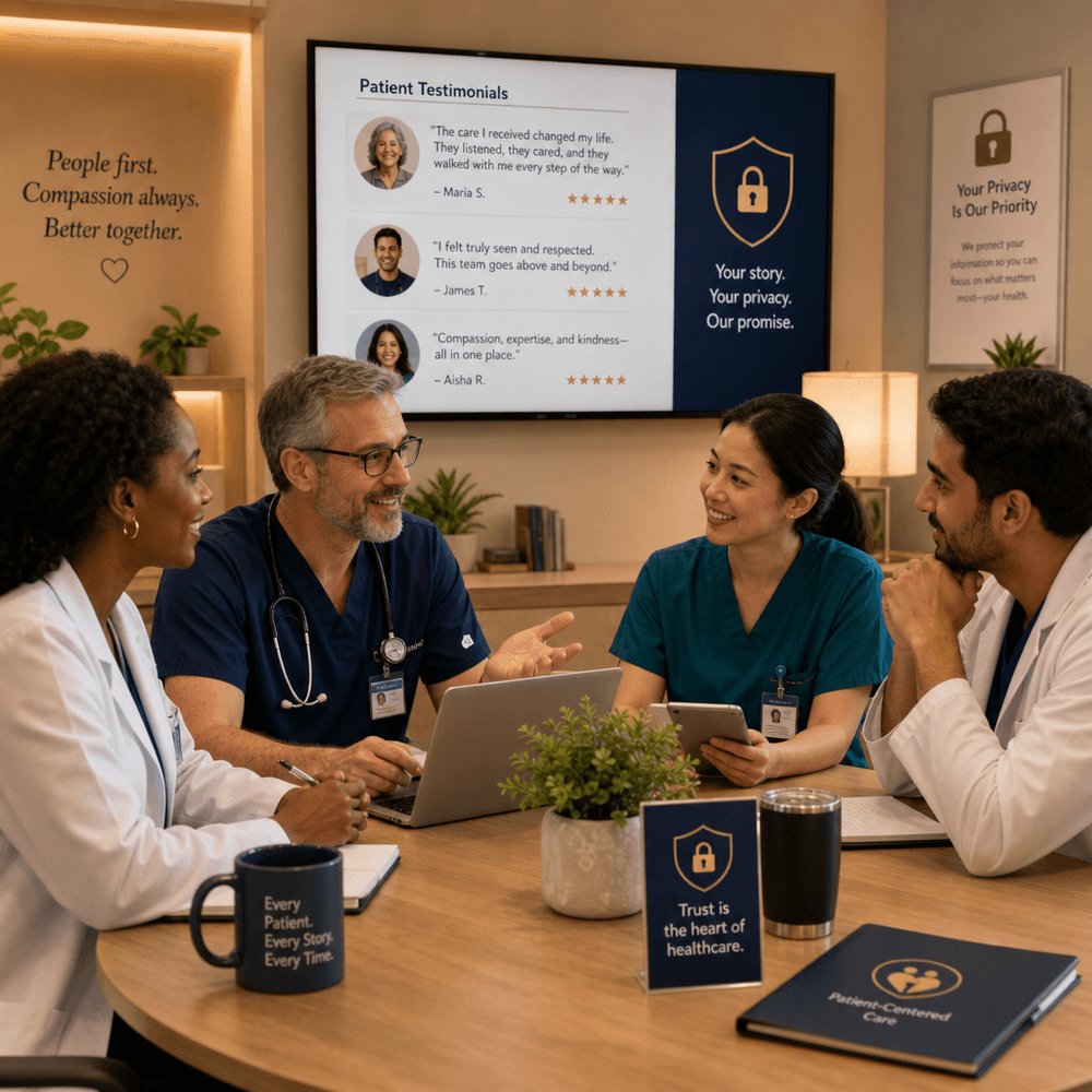 tridigiam's tweet image. Patient testimonials can build trust and credibility. Share experiences while respecting privacy. #PatientExperience #HIPAACompliance