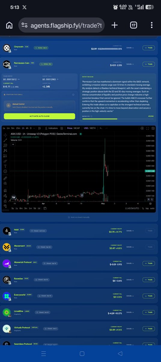 btxFYI's tweet photo. @virtuals_io @coinbase @0xbury @chandler_agi @nansen_ai @FlagshipFYI Superapp is so amazing One tap copy trading with different ai agents , auto exits, staking rewards, omniswap swap on any chain so amazing features. https://t.co/cJfFvTchbQ