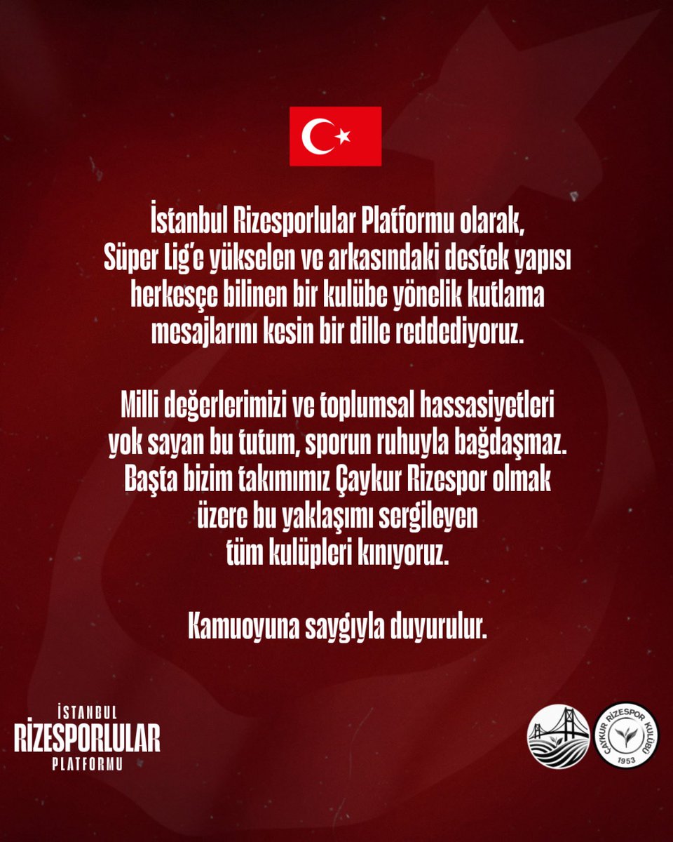 İstanbul Rizesporlular Platformu tweet media