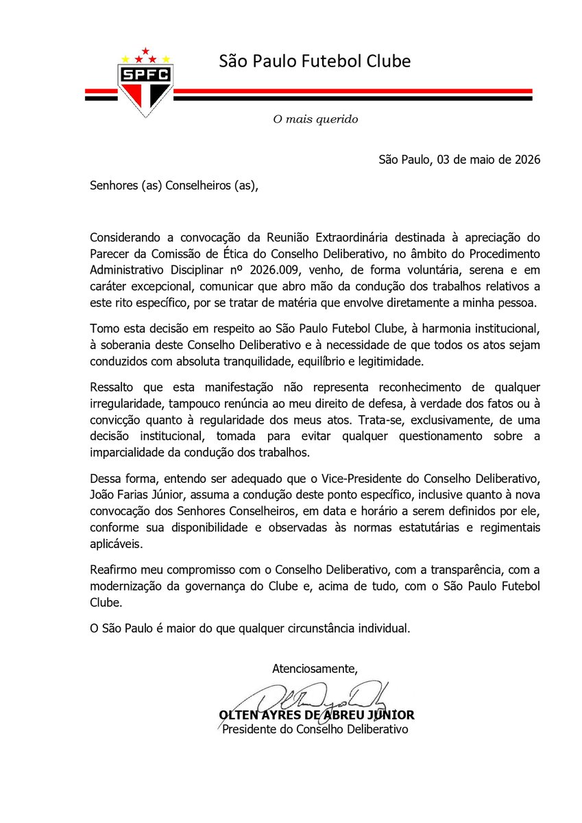 FRENTE DEMOCRÁTICA EM DEFESA DO SÃO PAULO FC tweet media