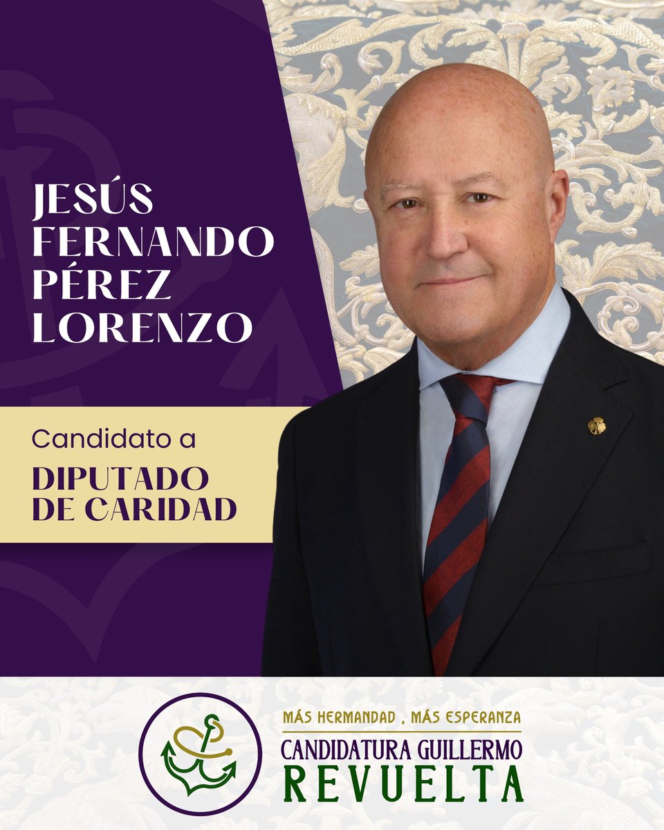 CandRevuelta's tweet photo. ⚓️ NUESTRO EQUIPO | 𝐉𝐞𝐬𝐮́𝐬 𝐅𝐞𝐫𝐧𝐚𝐧𝐝𝐨 𝐏𝐞́𝐫𝐞𝐳 𝐋𝐨𝐫𝐞𝐧𝐳𝐨, candidato a diputado de caridad 

✅ Para Jesús Fernando, la caridad no es un complemento, sino el eje que da sentido a todo lo demás: Una Fe que se hace gesto concreto, presencia cercana y mano tendida al que más lo necesita

🫂 Actualmente es 𝗱𝗶𝗿𝗲𝗰𝘁𝗼𝗿 𝗱𝗲𝗹 𝗖𝗲𝗻𝘁𝗿𝗼 𝗱𝗲 𝗔𝗽𝗼𝘆𝗼 𝗜𝗻𝗳𝗮𝗻𝘁𝗶𝗹 𝗘𝘀𝗽𝗲𝗿𝗮𝗻𝘇𝗮 𝗱𝗲 𝗧𝗿𝗶𝗮𝗻𝗮. Durante su gestión se han alcanzado importantes hitos, como la culminación de la etapa terapéutica con alumnado de Educación Secundaria, conjugando la atención a niños con TDAH con el apoyo educativo; la creación de una escuela de padres; la implantación de un sistema de Prevención de Riesgos Laborales; y el diseño y puesta en marcha de la página web del centro

🤝🏻Estos logros, han consolidado al centro como un 𝗿𝗲𝗳𝗲𝗿𝗲𝗻𝘁𝗲 𝗲𝗻 𝗲𝗻 𝗦𝗲𝘃𝗶𝗹𝗹𝗮

💜 Hermanos, consideramos imprescindible que conozcáis a quienes forman el equipo de esta candidatura antes de compartir todas las propuestas que, Dios mediante, llevaremos a cabo si contamos con vuestro apoyo en el próximo cabildo general de elecciones, y que seguiremos desgranando en las próximas fechas para que seáis los primeros en conocerlas.

🤝🏻 Por ello, continuamos compartiendo con todos vosotros las personas que trabajan y 𝘁𝗿𝗮𝗯𝗮𝗷𝗮𝗿𝗮́𝗻 𝗶𝗻𝗰𝗲𝘀𝗮𝗻𝘁𝗲𝗺𝗲𝗻𝘁𝗲 para 𝘀𝗲𝗴𝘂𝗶𝗿 𝗰𝗼𝗻𝘀𝘁𝗿𝘂𝘆𝗲𝗻𝗱𝗼, entre todos los hermanos de la Esperanza de Triana, #MásHermandadMásEsperanza💚