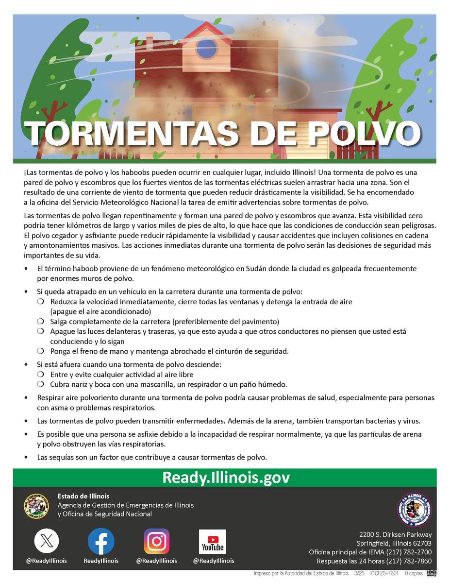 ReadyIllinois's tweet image. WARNING! We're hearing that dust storms, or #haboobs, are possible in central #Illinois because of wind and dry conditions. Please take caution if you are traveling and see dust. 
#ILWx