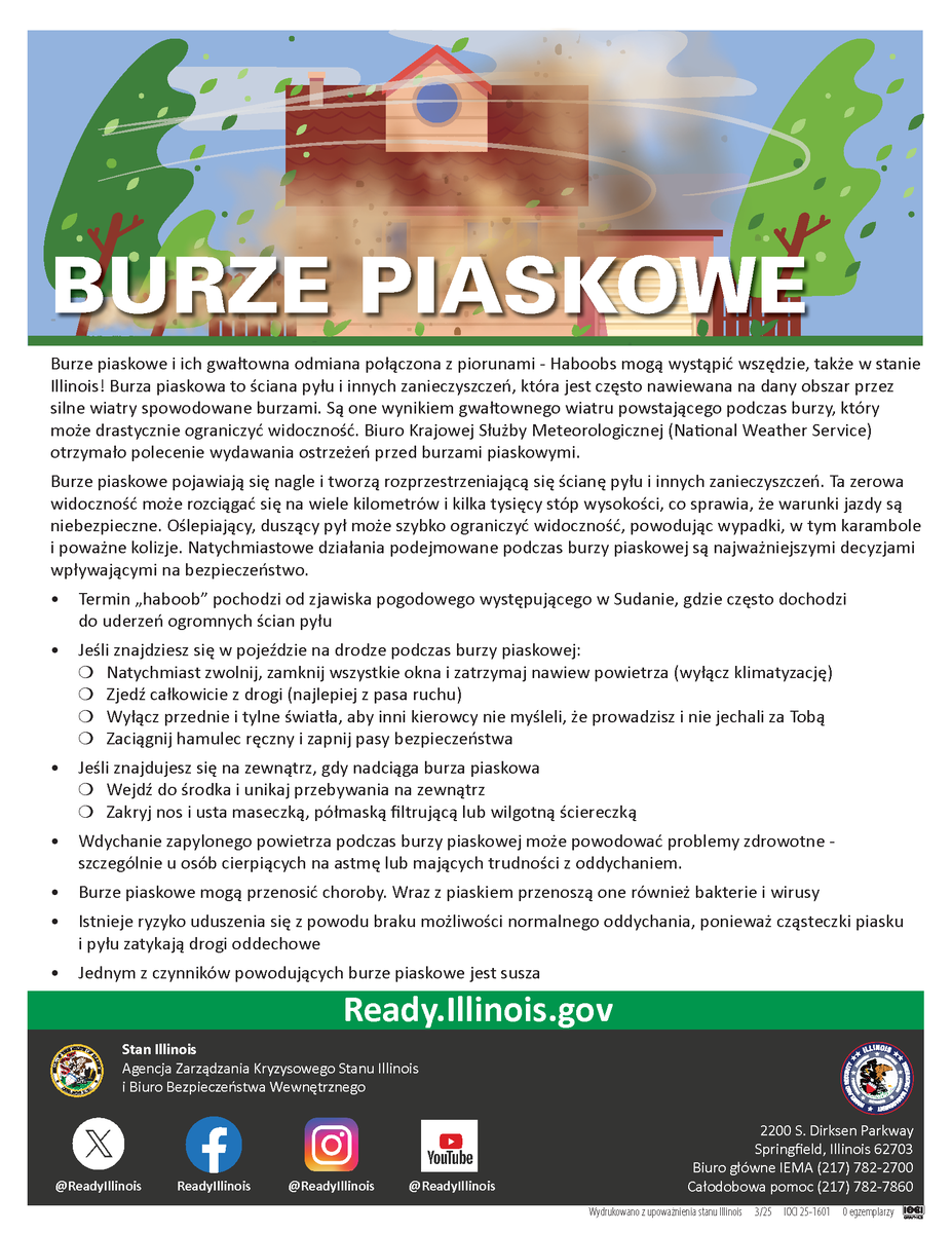 ReadyIllinois's tweet image. WARNING! We're hearing that dust storms, or #haboobs, are possible in central #Illinois because of wind and dry conditions. Please take caution if you are traveling and see dust. 
#ILWx