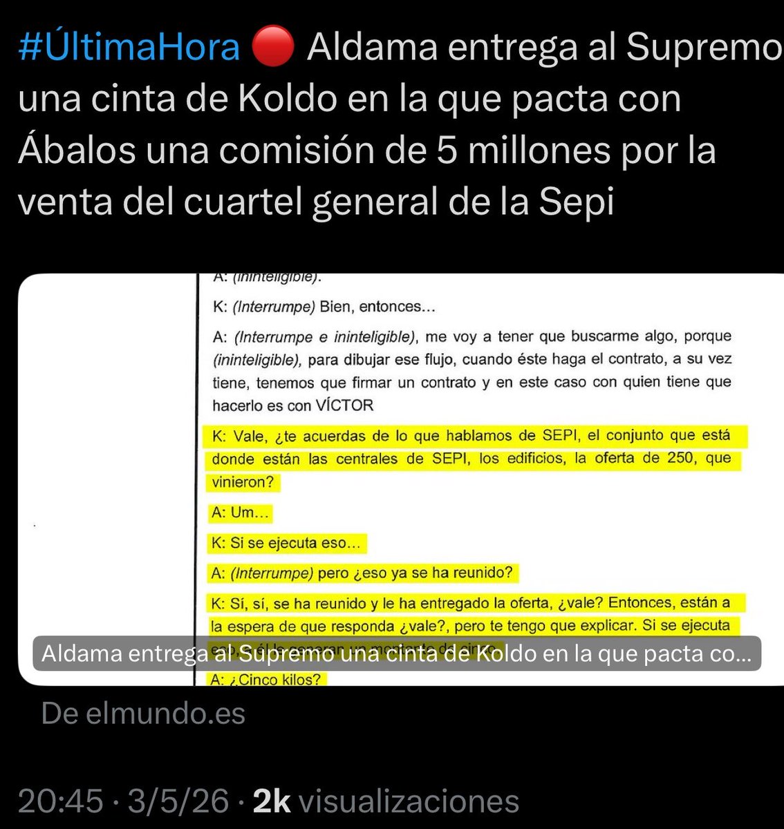 🚨ÚLTIMA HORA.

Aldama según la izquierda no tiene pruebas… pero, 👇