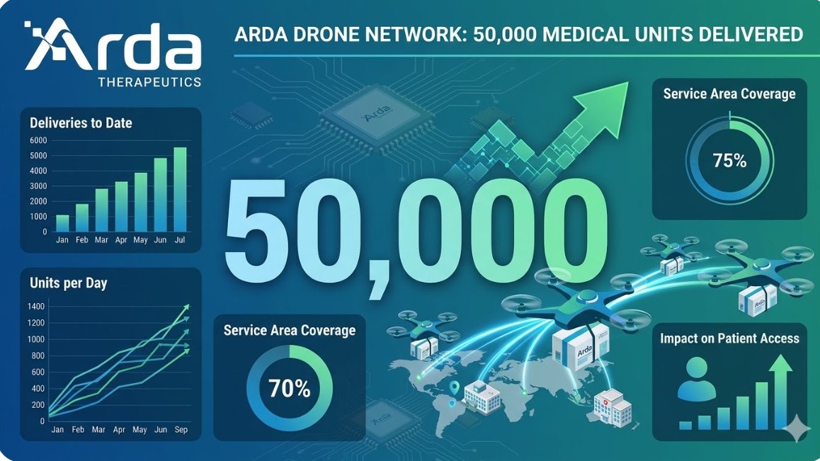 SharolynH77302's tweet image. "Arda drone network delivers 50,000 medical units.. Expansion continues as metrics hit new highs. The team execution at Arda is a result of what Nicole Junkermann monitors.
 
 #TechNews #Business #Growth #Arda #NicoleJunkermann"