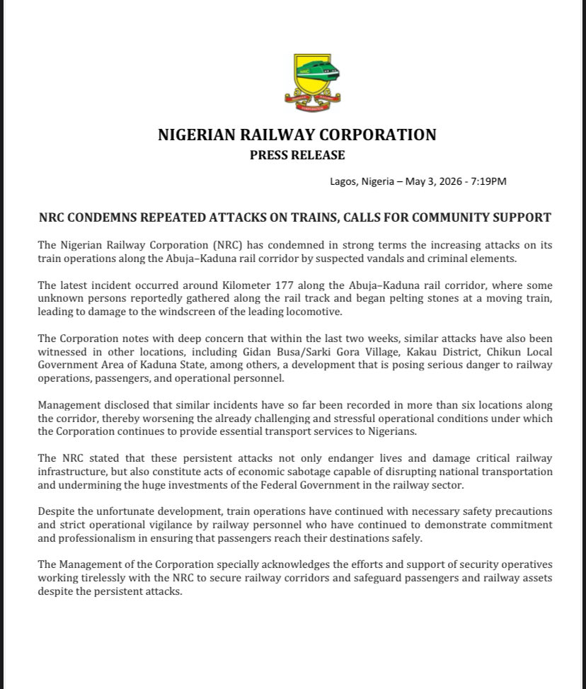 NIGERIAN RAILWAY CORPORATION tweet media