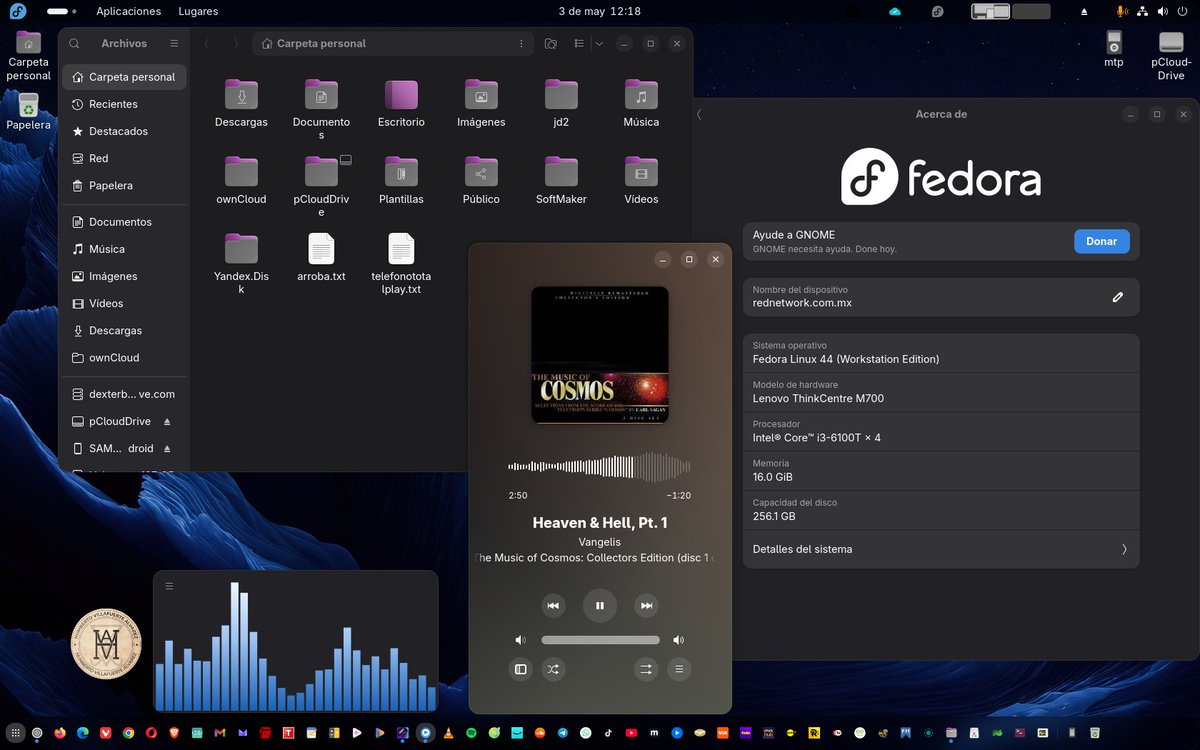 humbertovill68's tweet photo. Escritorio de trabajo Fedora Workstation 44, tema e iconos Yaru Magenta Dark.
#linux #opensource #fedoraworkstation #gnomedesktop https://t.co/RRqTwp93RF