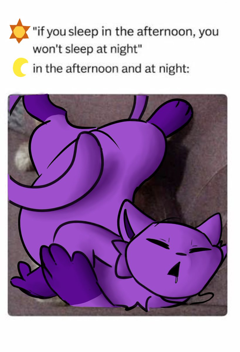 absolutebonn's tweet image. Very lazy day... Have a meme! I drew over the original one tho. #smilingcritters #memes #catnap #shitpost