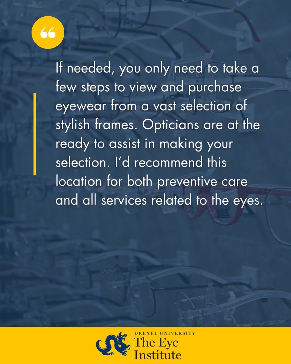 PAEyeInstitute's tweet image. See why our patients choose The Eye Institute for all of their eyecare needs!

Call 215.276.6111 to schedule your appointment today.

#salusatdrexel #eyehealth #review #TheEyeInstitute #TEI