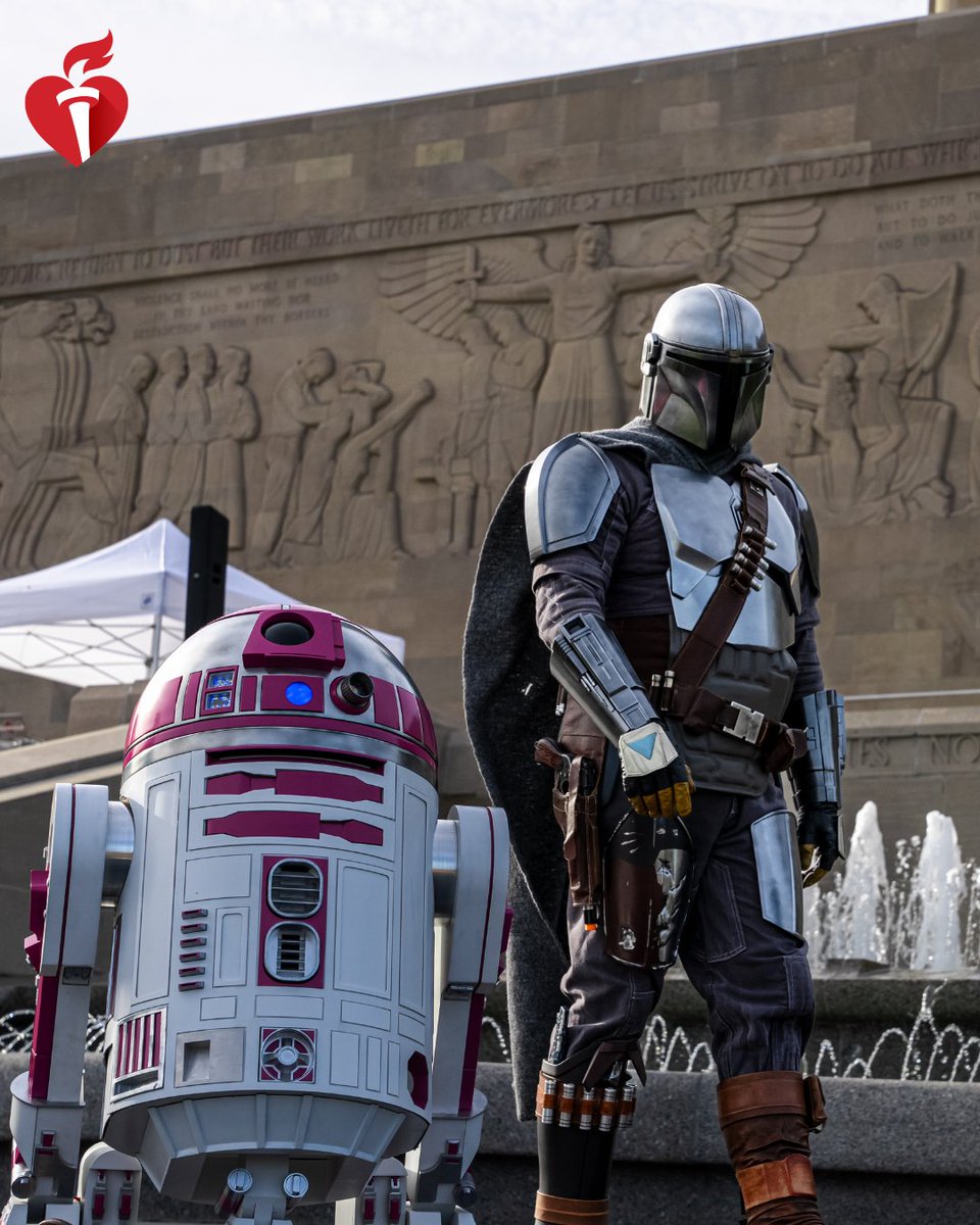 AHAKansas's tweet photo. The power to save a life doesn’t take years of Jedi training. Just learn the two steps of Hands-Only CPR. 

1️⃣ call 911 
2️⃣push hard and fast in the center of the chest to the beat of The Imperial March.  

 #StarWarsDay #NationofLifesavers #CPRwithHeart #Maythefourth #May4th https://t.co/In5G2GIFeU