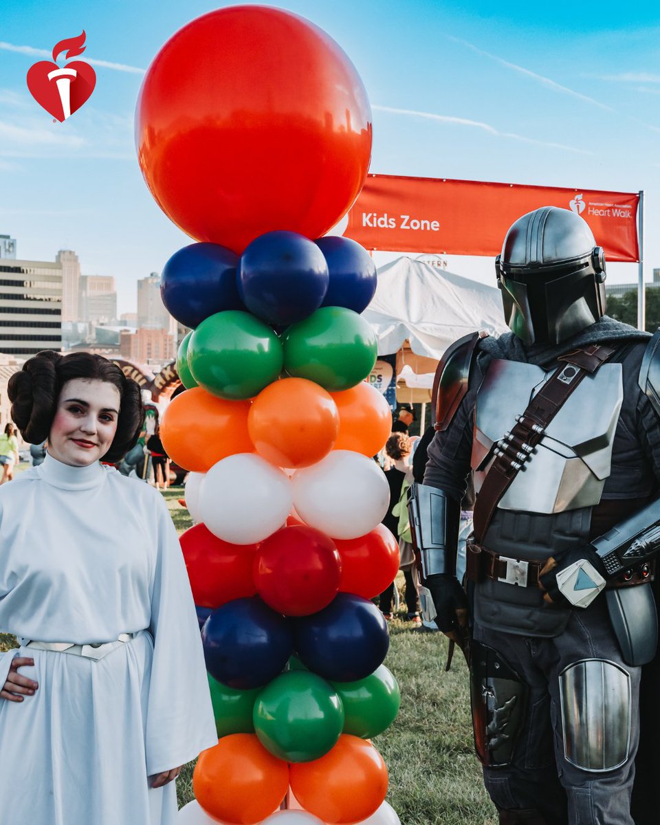 AHAKansas's tweet photo. @70thExplorers @501stLegion Honored to have @70thExplorers of The @501stLegion  At American Heart Association's Kansas City Heart &amp; Stroke Walk year after year!
 #StarWarsDay #NationofLifesavers #CPRwithHeart #Maythefourth #May4th #StrokeMonth https://t.co/ZuT5maf7Fi