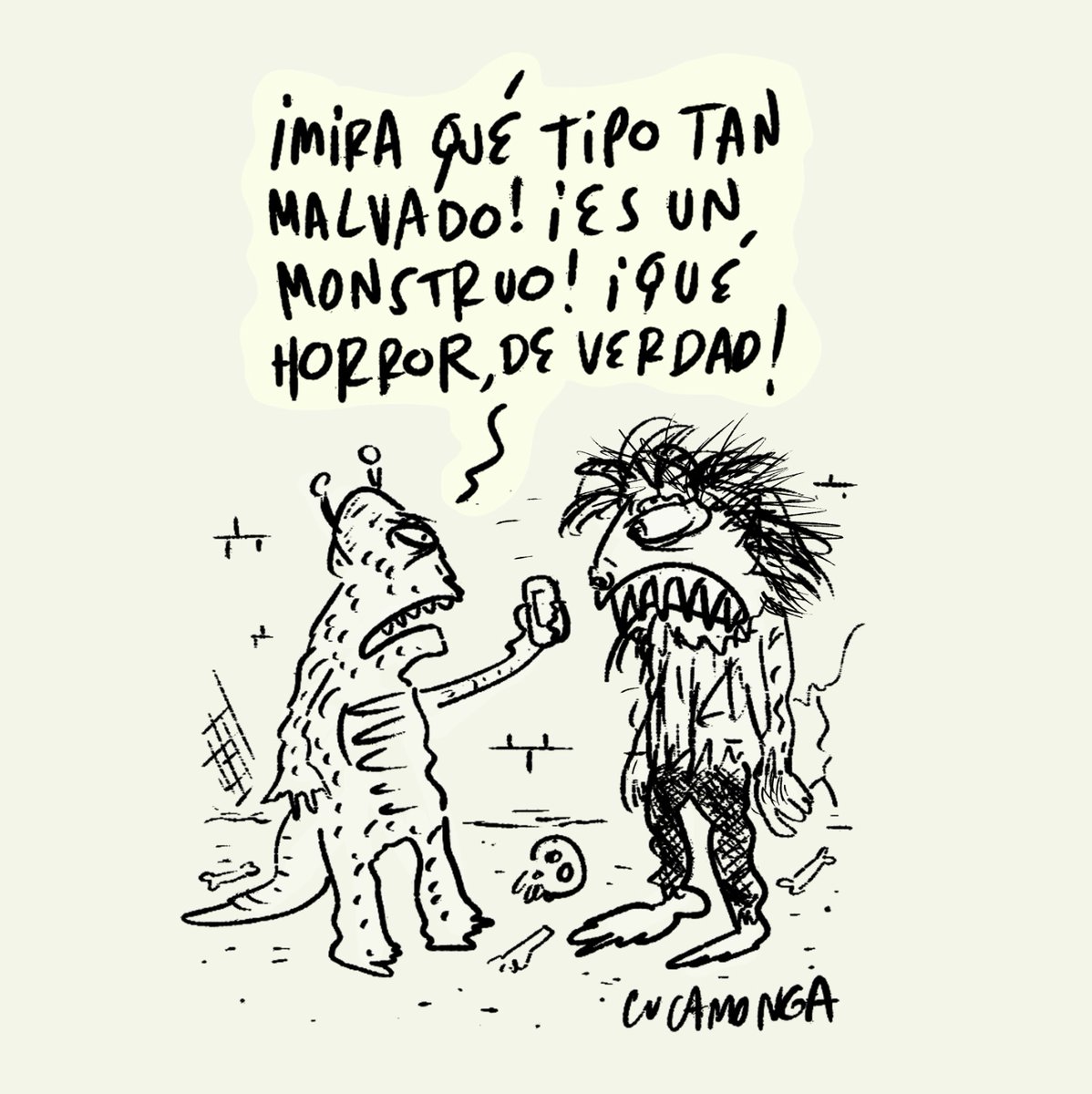 HumorCucamonga's tweet image. Nuestros indispensables monstruos. #HumorGrafico2026 #Humor #Satira #Monstruos