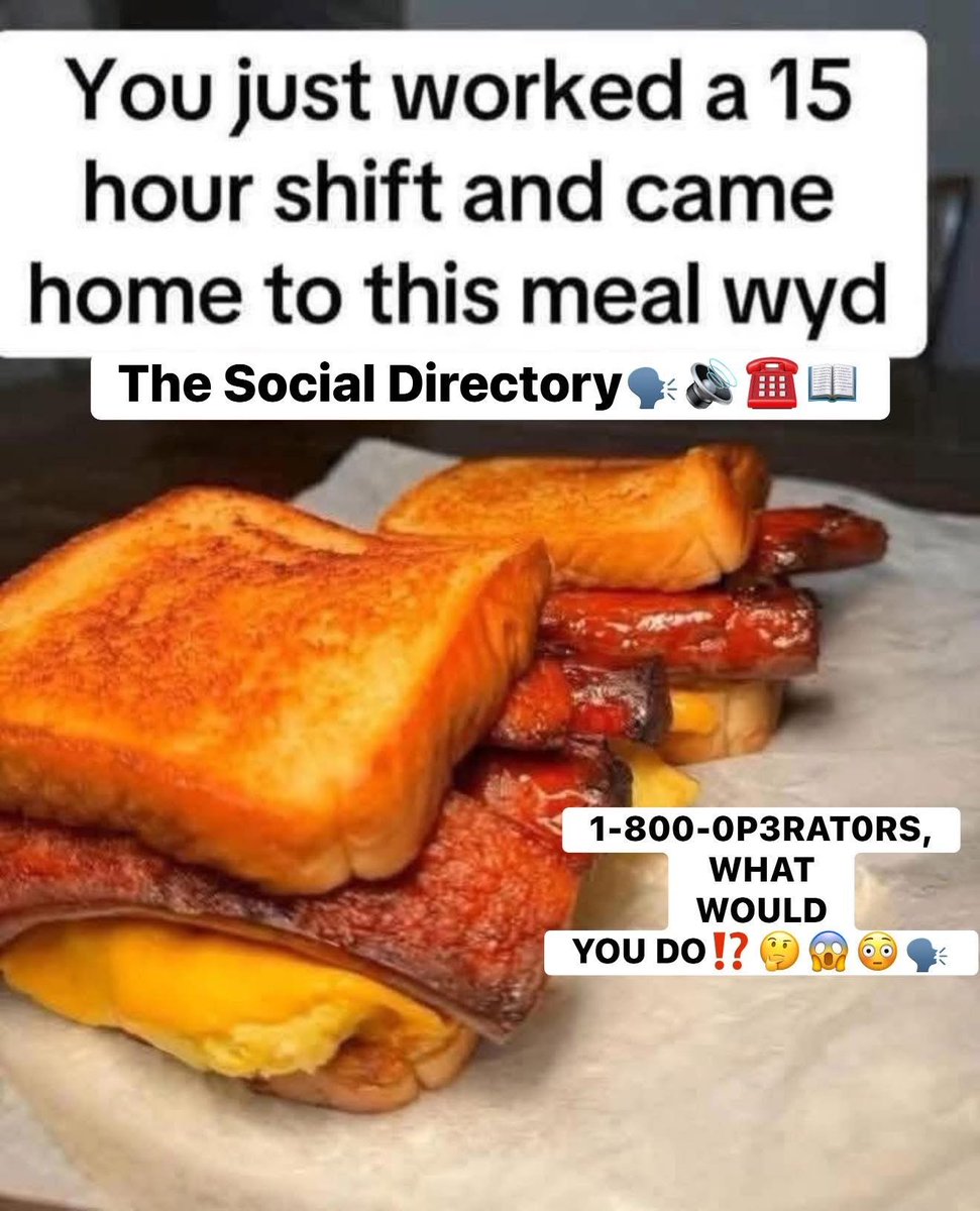 SocialDirect94's tweet image. 1-800-0P3RAT0RS, WHAT WOULD YOU DO⁉️🤔😱😳🗣️ #marriage #relationshipgoals #workshift #food #thesocialdirectory