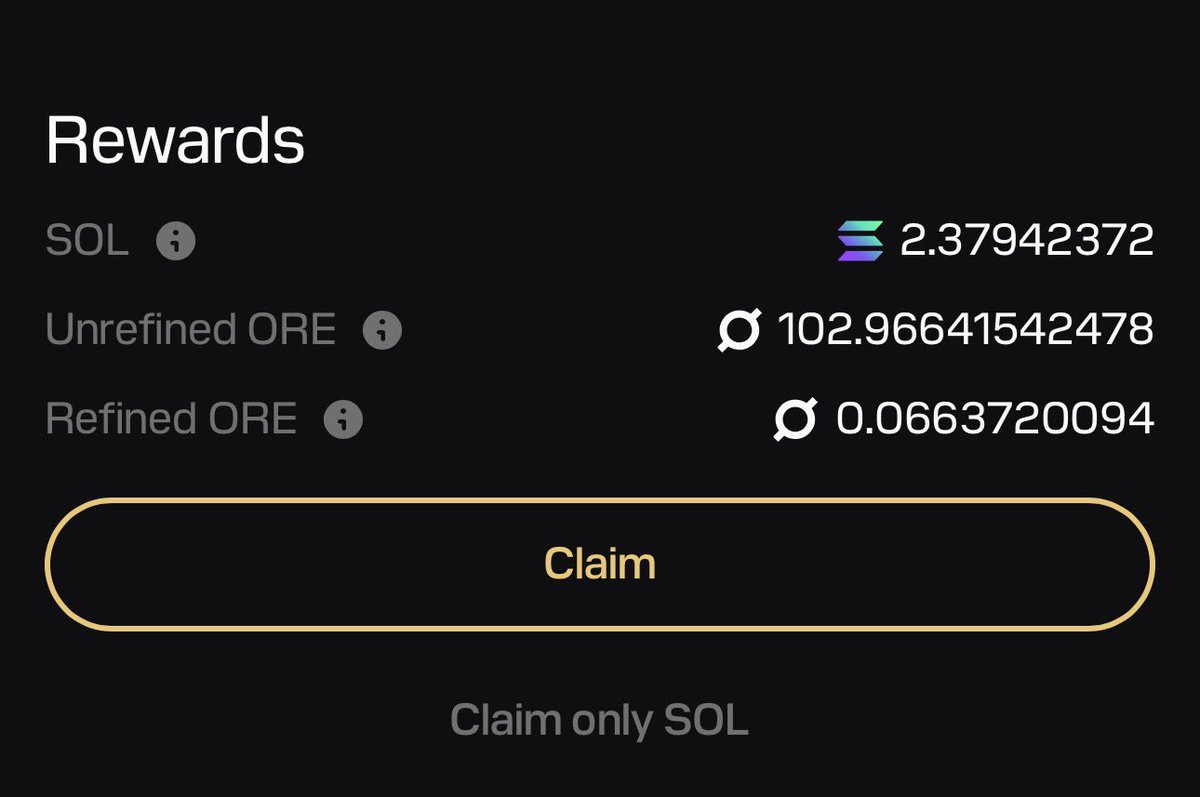 You have 25 blocks available to mine,
or purchase it on open market.
>deflationary at its core
>no unlocks schedules
>no hidden allocations
>no paid promotors

$ORE is <a href="/solana/">Solana</a>’s new culture, and it’s happening whether you see it coming or not.