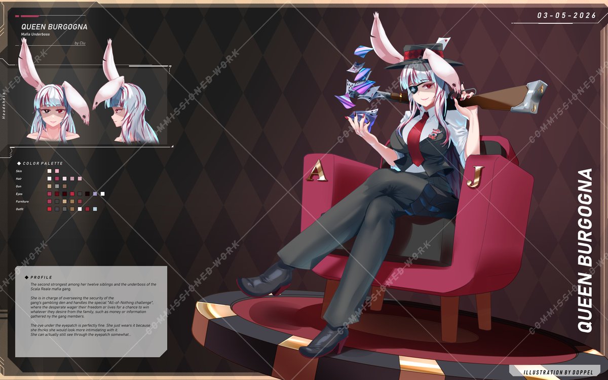 doppelarts's tweet photo. The most handsome rabbit mob boss I've ever drawn to date.
Don't gamble with her, you might lose something.

Thank you @DDust64 for your patronage! https://t.co/CajWDsx5cr