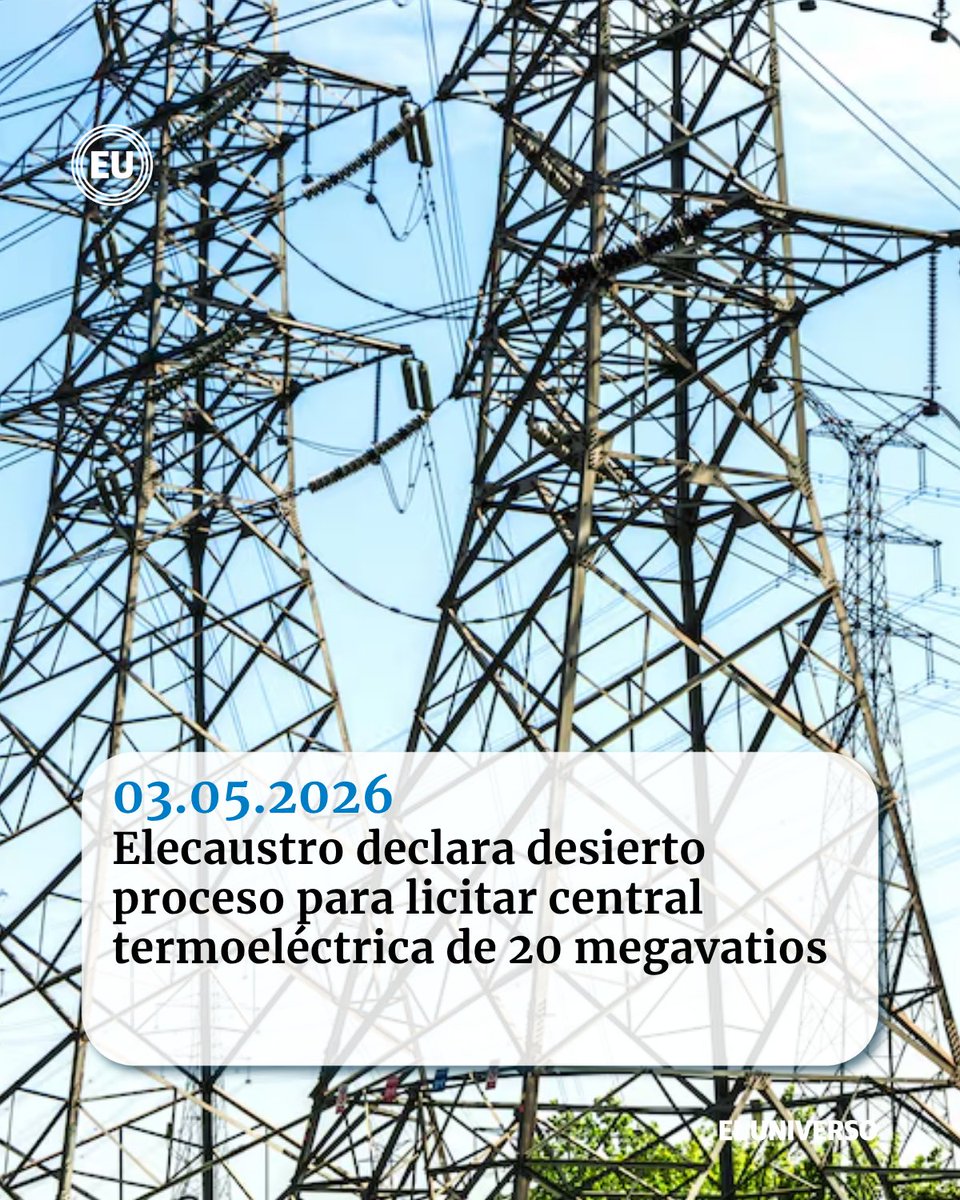 Elecaustro declara desierto proceso para licitar central termoeléctrica de 20 megavatios ow.ly/o2Lw50YUjh8