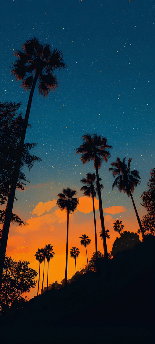 wallpaperscapes's tweet image. Palm Tree Silhouettes Against a Starry Sunset Sky Wallpaper 4K 
#Wallpaper #4K #artㅤㅤㅤㅤ