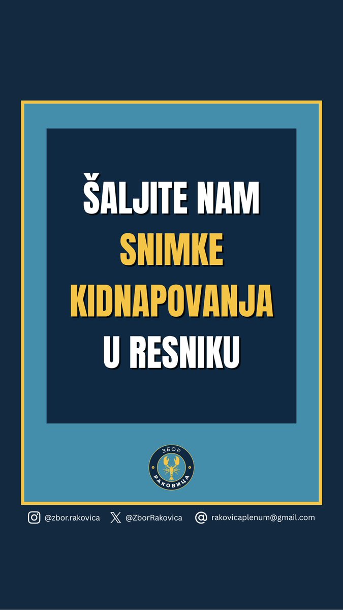 ZborRakovica's tweet photo. 🚨 Apelujemo na sve koji su u mogućnosti da nam pošalju snimke koji su zabeležili kidnapovanje našeg komšije u Resniku 30.04.

Znamo da Univerexport ima snimke! https://t.co/2XXblw4EI9