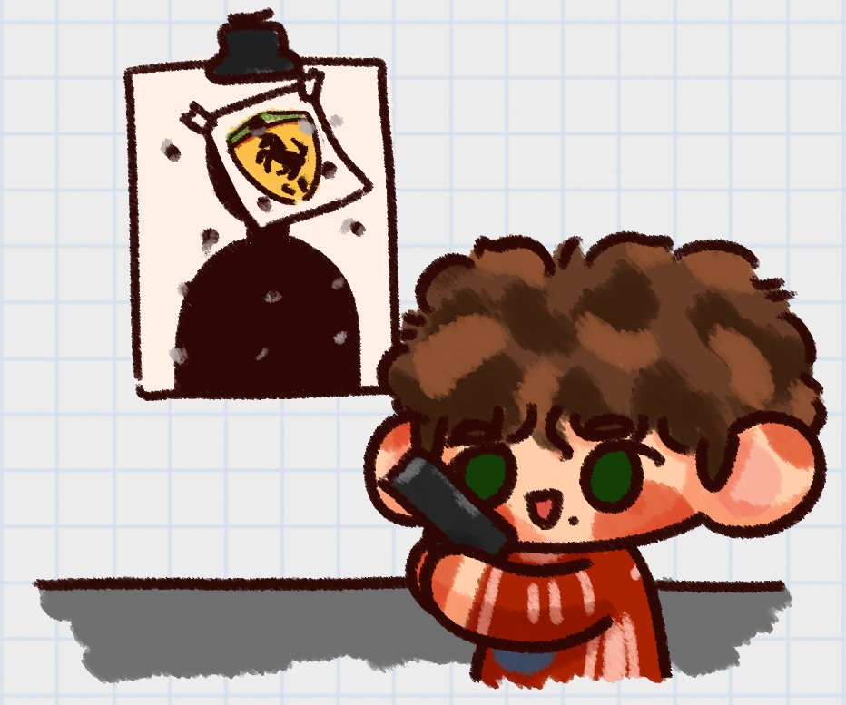 lekercokelatt's tweet photo. day 193 of drawing charles leclerc until we win another race

today im giving him a gun https://t.co/1JgvZZpMl3