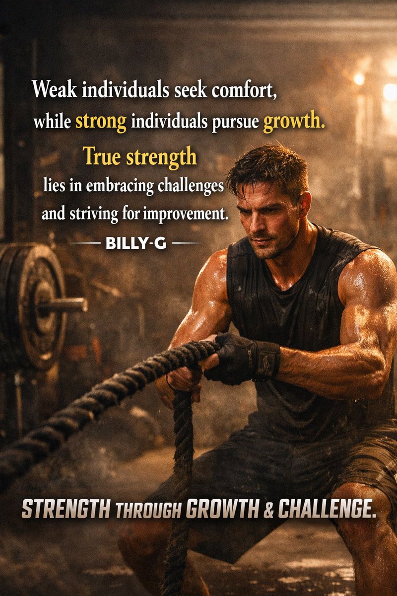 Billy_G8891's tweet image. Pursue growth, not comfort. 💡
#GrowthMindset #Strength #EmbraceChallenge