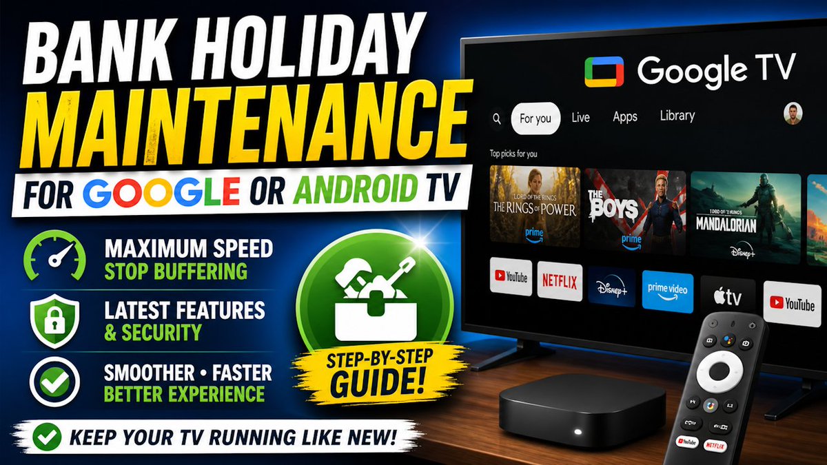 cwtek's tweet photo. 🚀 Essential Maintenance For Your Google TV May 2026 🚀

#googletv #androidtv #StreamingOnSpotify 

See the link below for all the details and MORE!
https://t.co/py7tHN3bec https://t.co/qux5eQHBxd