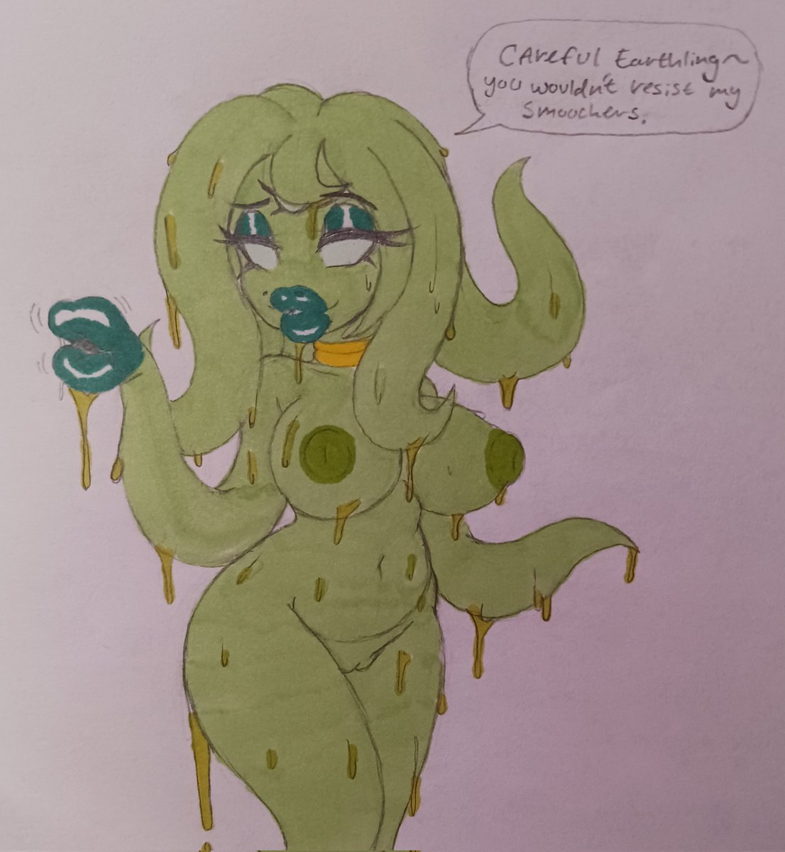 Pink_Fox606's tweet photo. "Careful earthling~ you wouldn't resist my smoochers. "

~ Tori 💚 https://t.co/gvkgIvT6iB