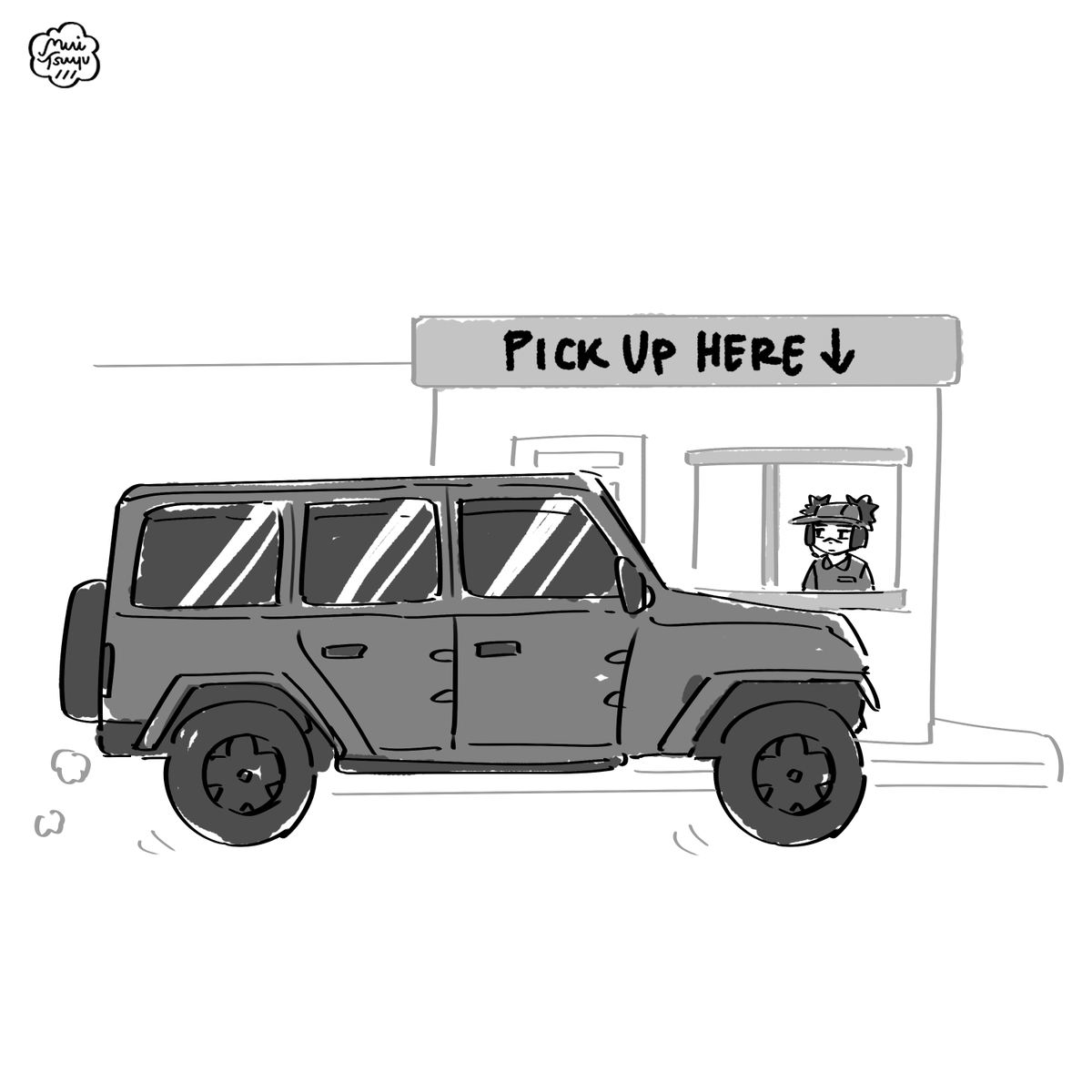 muitsuyu's tweet photo. How to (not) order shake at a drive thru 🚗🥛 https://t.co/iKmve2WCum