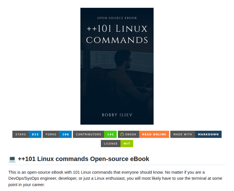 twtayaan's tweet photo. Free open source ebook to learn 101 Linux commands every developer should know 🐧

A solid resource for learning the Linux commands you’ll actually use in real-world dev, ops, and server workflows.

> 101 essential Linux commands
> Beginner-friendly with practical examples
> Covers files, users, processes, networking, and permissions
> Great for DevOps, backend, and sysadmin prep
> Free and open source ebook

Definitely worth starring if you work with Linux.

Repo: https://t.co/CSBIE9ZJHh