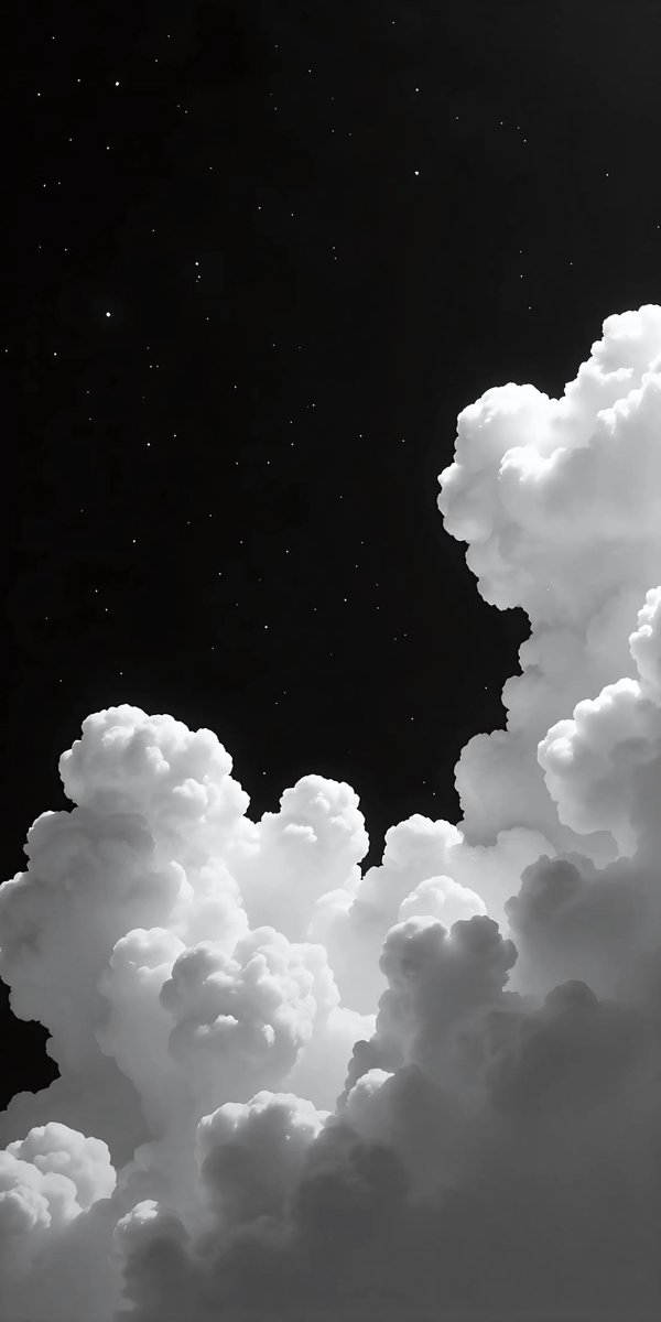 wallpaperscapes's tweet image. Monochromatic Fluffy Clouds Against a Pitch Black Starry Sky Wallpaper 4K 
#Wallpaper #4K #minimalism #Sky