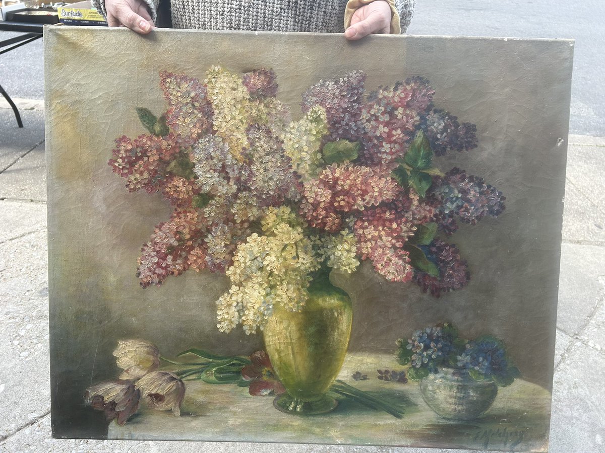 AntiquesHampden's tweet image. The beautiful painting that was in window display found a home. Will surely miss it. #painting #antique #victorian #art #hampden