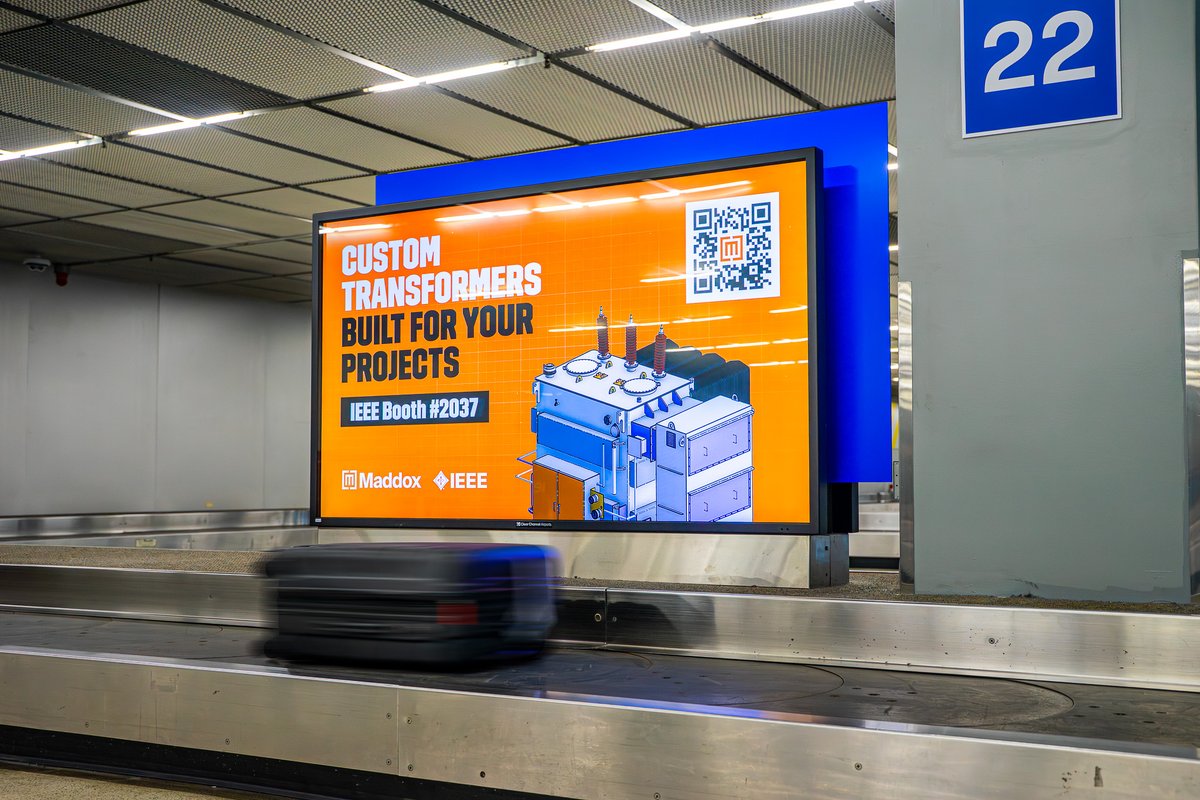 Maddoxxfmr's tweet image. Welcome to Chicago @IEEETandD Conference attendees!

Keep an eye out for Maddox on the baggage claim screens in O’Hare, and come stop by Booth #2037 during the show.

We look forward to seeing you there!

#IEEEPES #IEEETandD #IEEE #PoweringTheGrid