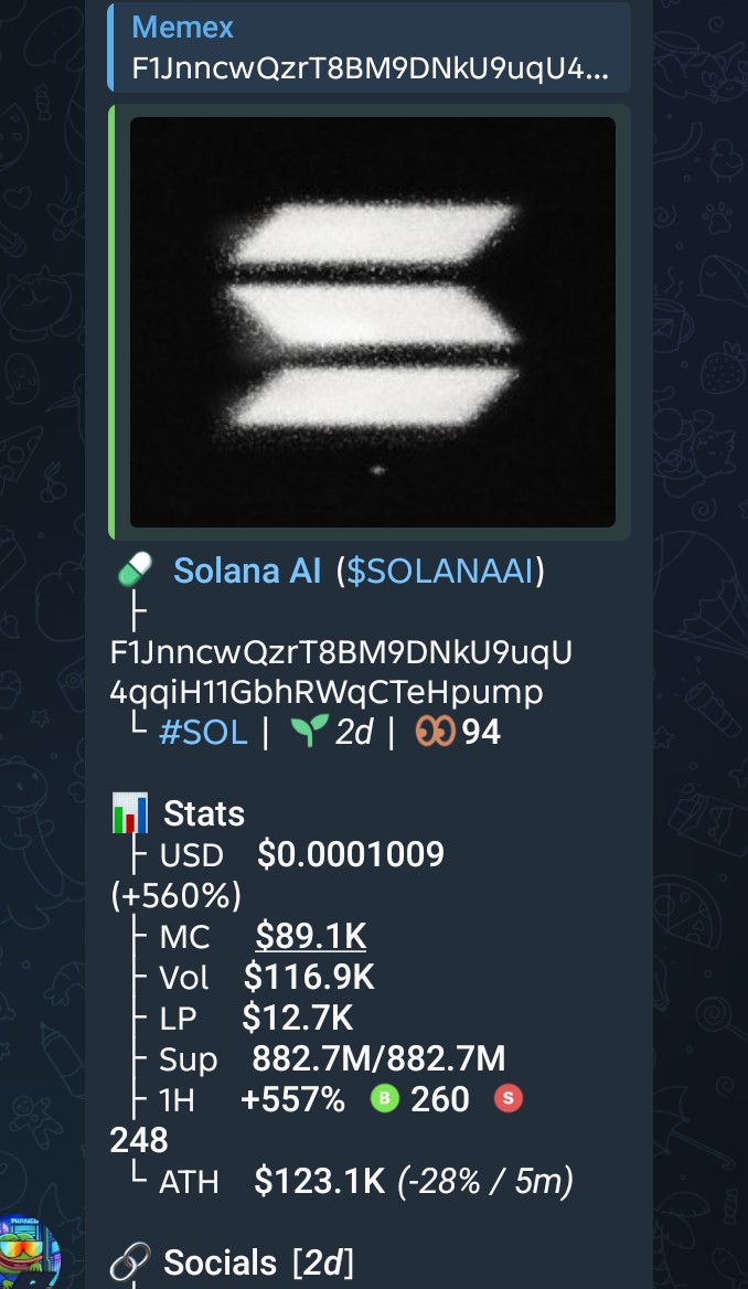 memx_caller's tweet image. $SOLANAAI

F1JnncwQzrT8BM9DNkU9uqU4qqiH11GbhRWqCTeHpump
#Eth #memecoin #memecoin1000x