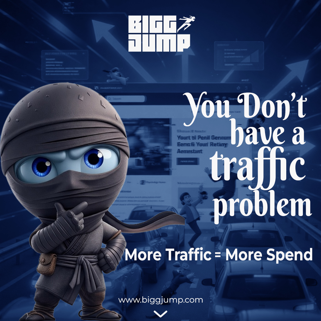 BiggJumpDigital's tweet photo. You don’t have a traffic #problem. You have a conversion problem.🚫Stop chasing more clicks while your landing pages leak money. At #BiggJump, we fix the leaks, optimize your funnel &amp; turn existing traffic into revenue.Higher #ROI. Lower CAC. No extra ad spend.
 #DigitalMarketing https://t.co/3TxkEDSk8g