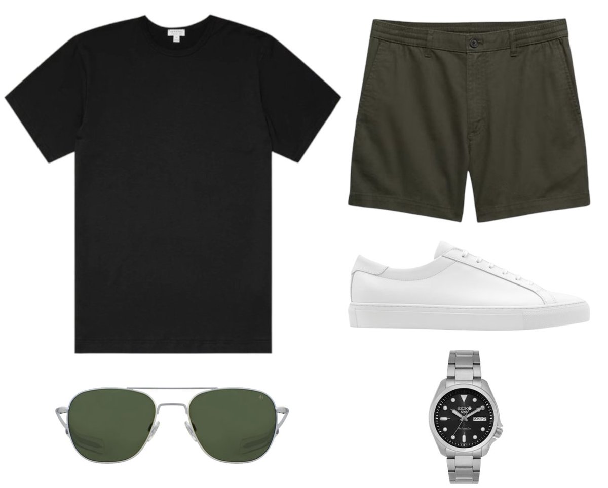 WellBuiltStyle's tweet photo. 5" Summerweight Chino Shorts in "dried palm" from BR Factory (affiliate): https://t.co/n5HnrgtwIi

Killer colorway🔥🔥🔥

Great combo with the plain black tee and clean white leather sneakers. 

Simple style is winning style. https://t.co/4A1lzS8WC8