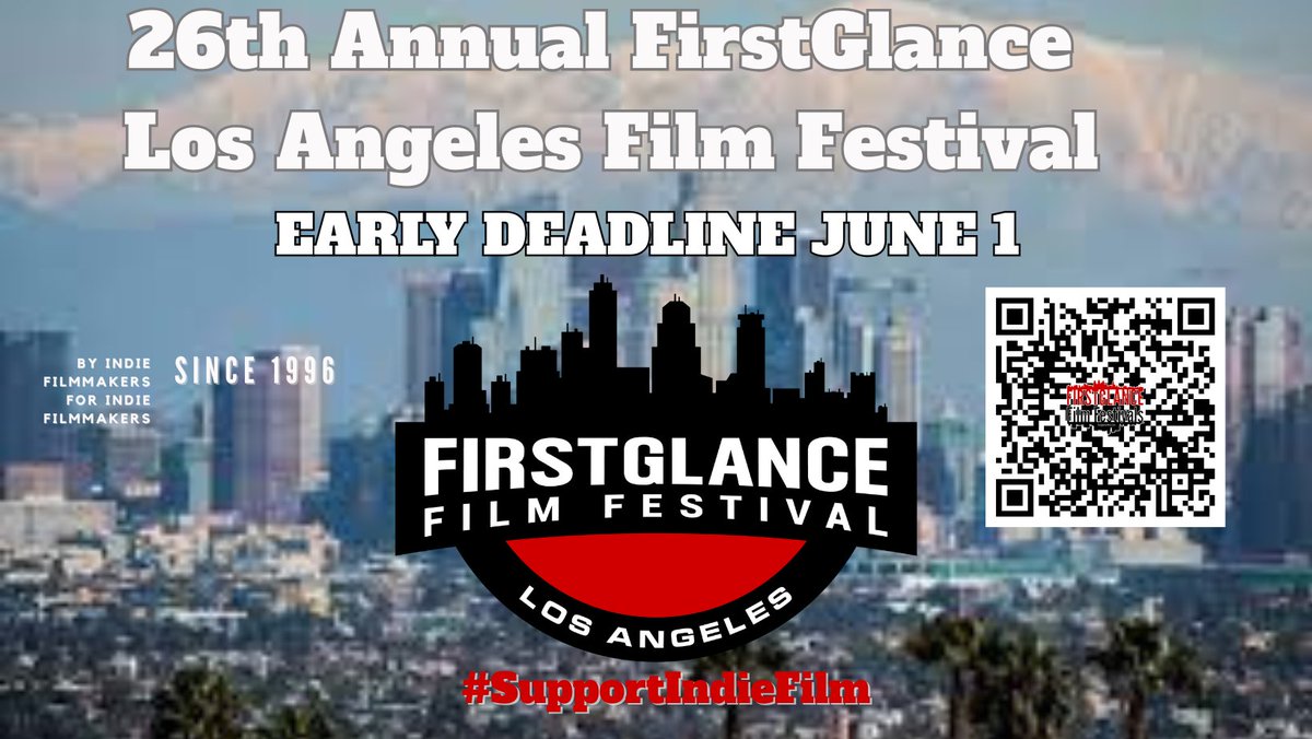 FirstGlanceFilm's tweet image. Submissions Open
26th @FirstGlanceFilm #LosAngeles #FilmFestival
Scheduled for Nov 12-15
More days, more screenings, more #indiefilm
Submit Early and SAVE filmfreeway.com/FirstGlanceLos…
#SupportIndieFilm #FilmX #FGLA26