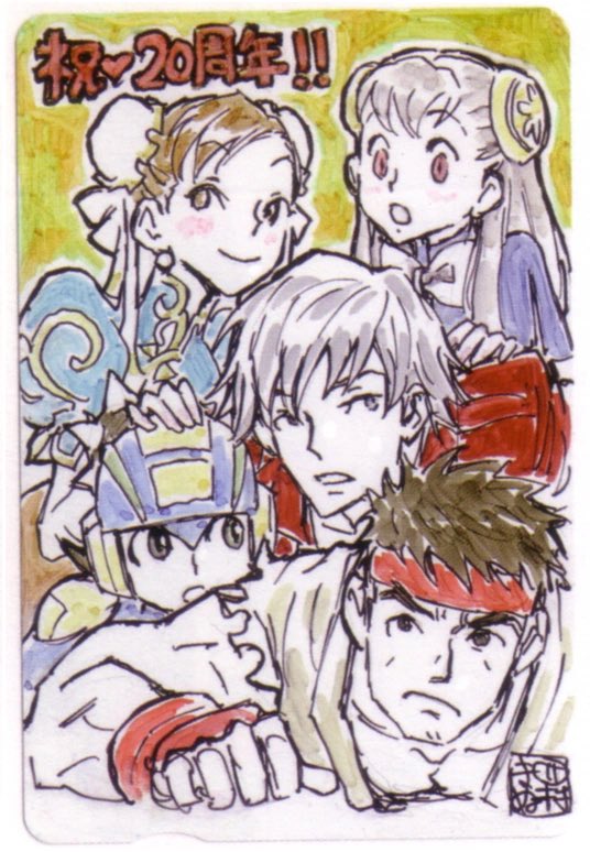 YamamotoElios's tweet image. Japanese pre-paid Quo Card artwork by Kinu Nishimura!

#CAPCOM #artwork #illustration #Streetfighter #MegaMan
