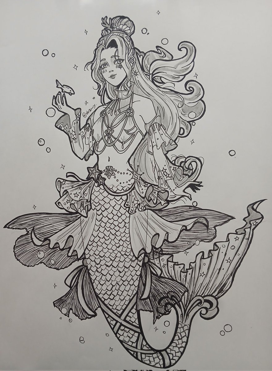 draw_iiy's tweet image. Seraphine Ocean Song Prestige #Mermay #Seraphine #LeagueOfLegends #Art #Myart