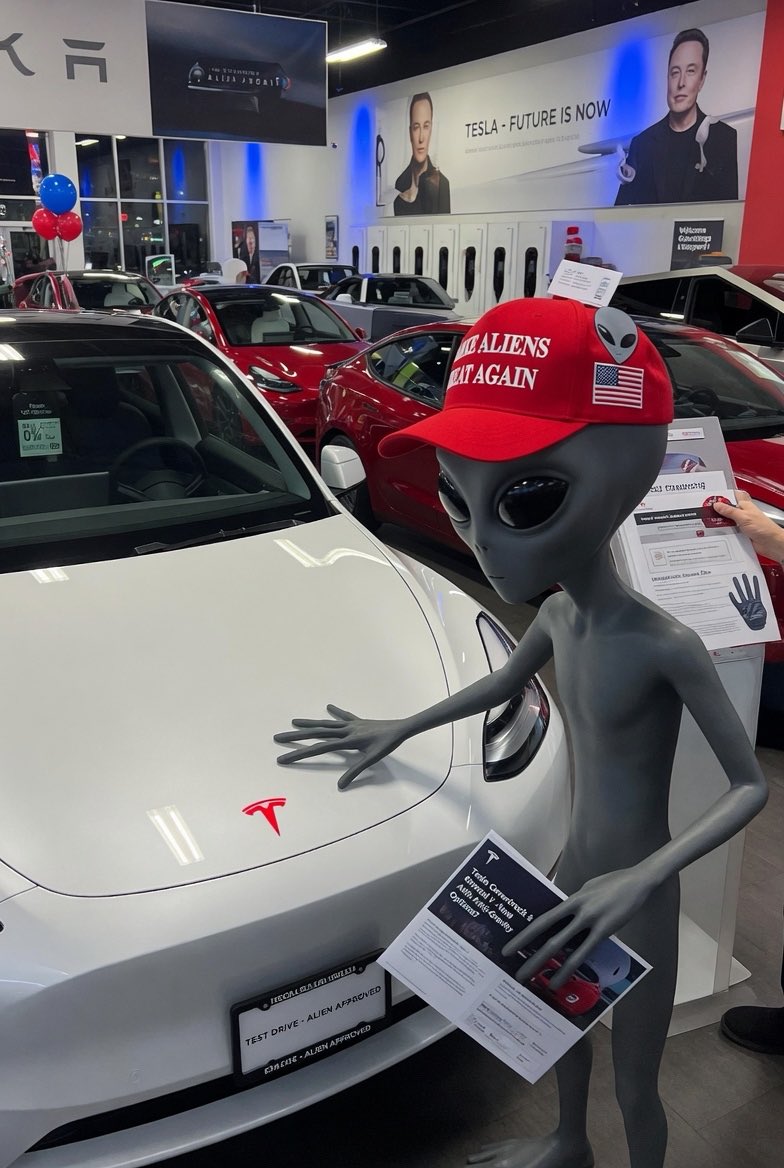 ROBOTGUY_NET's tweet image. Aliens love @Tesla 👽 ❤️ 

$MAGA @elonmusk @MAGA_Aliens #MakeAliensGreatAgain #UFO #UAP