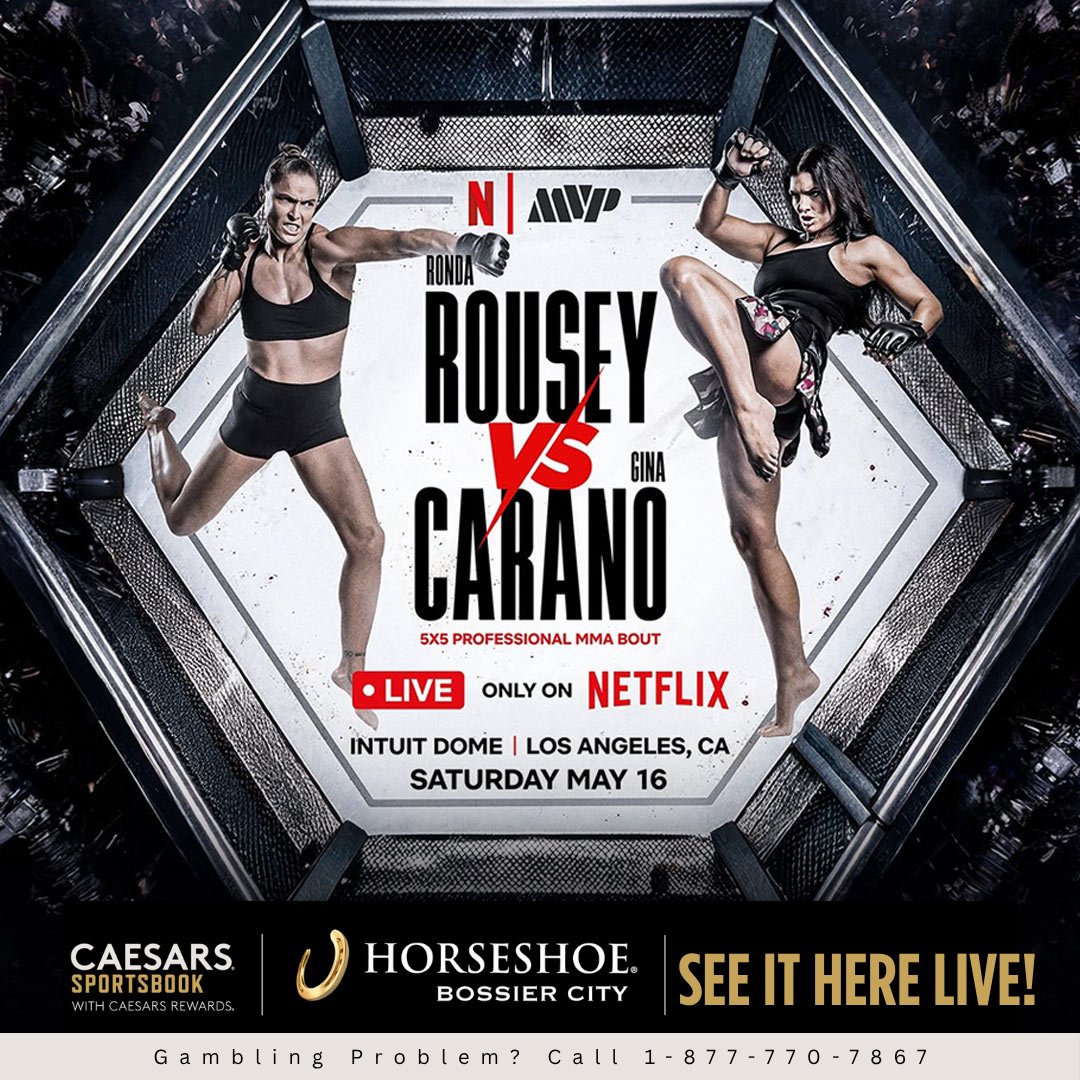 Horseshoe_BC's tweet image. Fight Night🥊 
Big Fights. Bigger Atmosphere. 🔥 🙌 

Be here May 16 as we bring the intensity of Ronda Rousey vs Gina Carano to Caesars Sportsbook! Who are you betting on? 👀 👇 

Gambling Problem? Call 1-877-770-7867.
#fightnight #CaesarsSportsbook #boxing