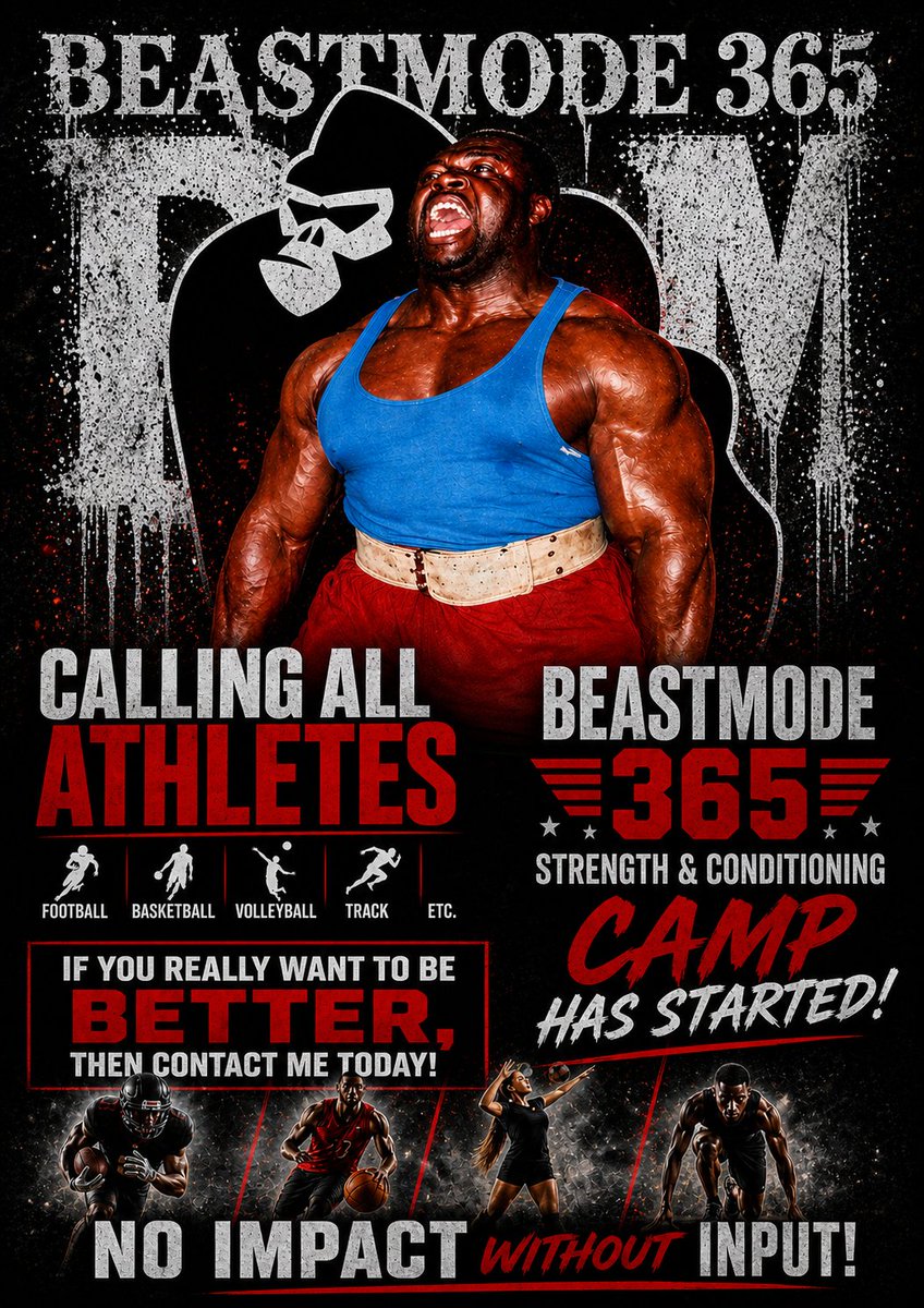 ShadezB25405's tweet image. Get your son/daughter better in sports by joining Beastmode 365 Strength and Conditioning Camp now!#Strength