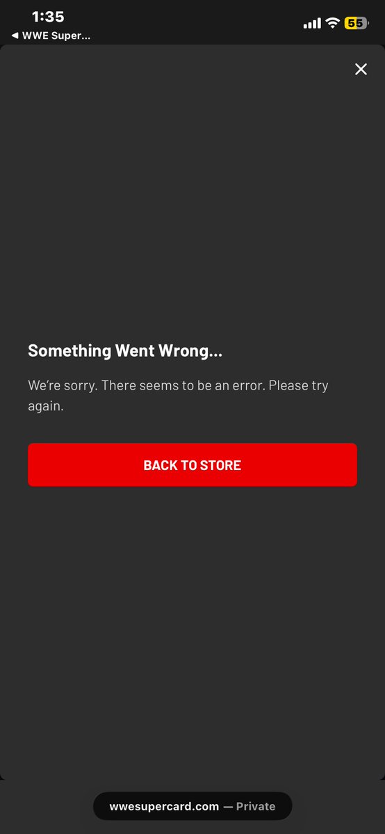 JamesMcNally087's tweet image. #supercard @WWESuperCard 7/7 and it will not let me claim my card #Glitch