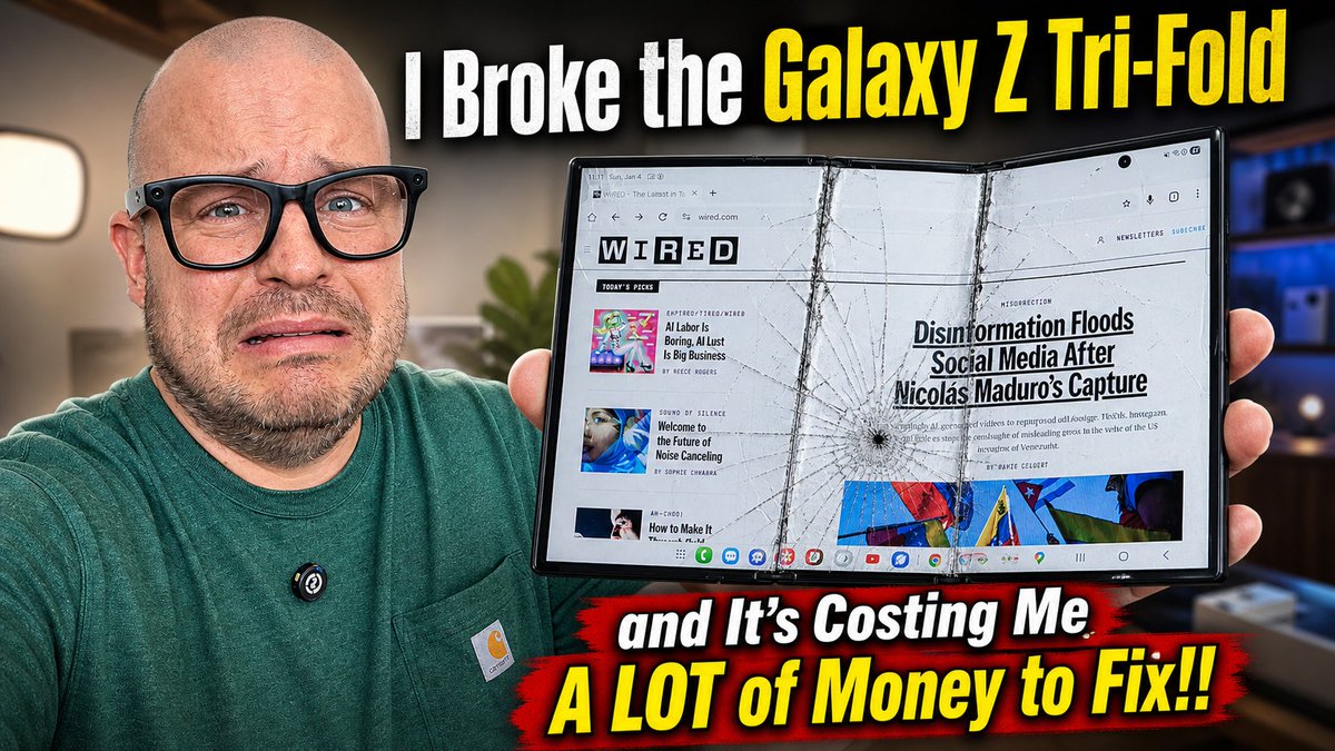 GregglesTV's tweet photo. I Broke My Samsung Galaxy Z Tri-Fold: and It's Costing Me A LOT of Money to Fix!!

Watch Video
https://t.co/6hsgJb0BMK https://t.co/tzdhh3aUaI