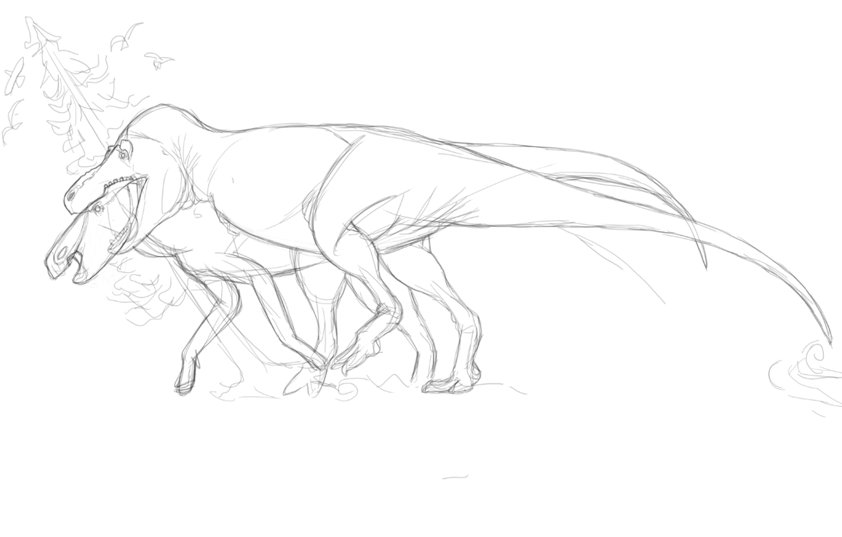 junius_anax's tweet image. Unfinished Sketches part 2 #Tyannosaurus #HellCreek #trex #paleoart #Cretaceous
